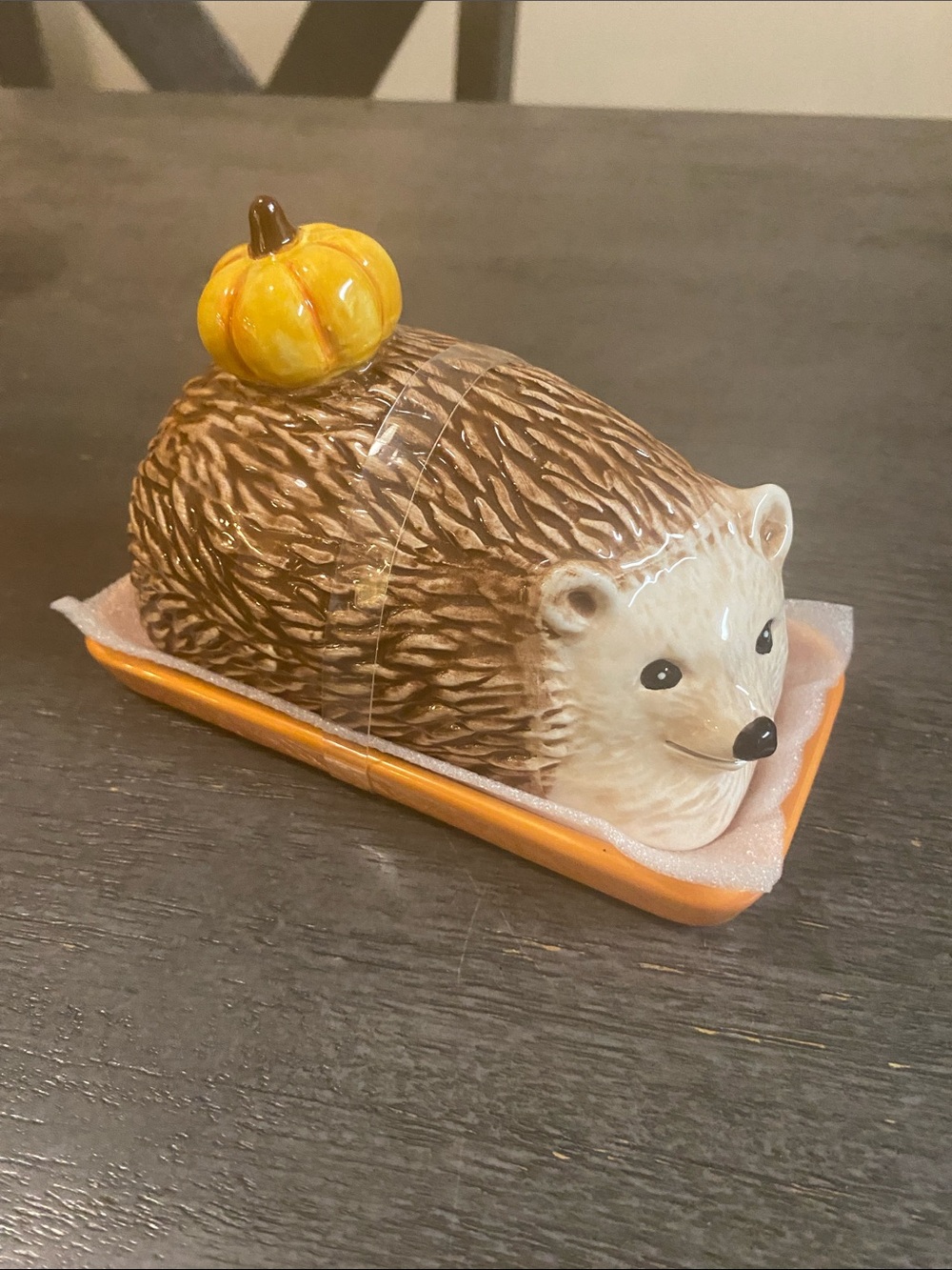 Ceramic Hedgehog Butter Dish